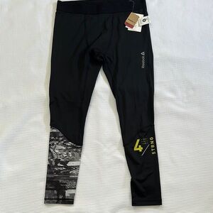 Reebok Black and Gray Athletic Leggings